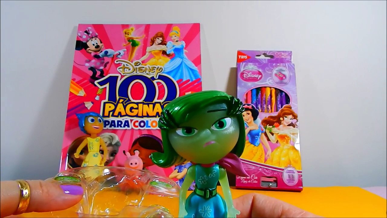2/4 Meninas de Divertida Mente com Peppa Pig colorindo Princesas Elsa, Disney