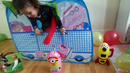 Peppa Pig Camper Van Huge Surprise Tent  Balloons, Peppa Toys and Paw Patrol, Baby Alive Toy Doll