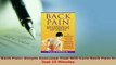 PDF  Back Pain Simple Exercises That Will Cure Back Pain in Just 15 Minutes Free Books