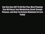 [PDF] One Size Does NOT Fit All Diet Plan: Meal Planning That Will Boost Your Metabolism Break