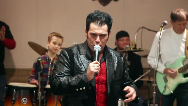 Franz Goovaerts sings 'Blue Suede Shoes' American legion Feb 2016