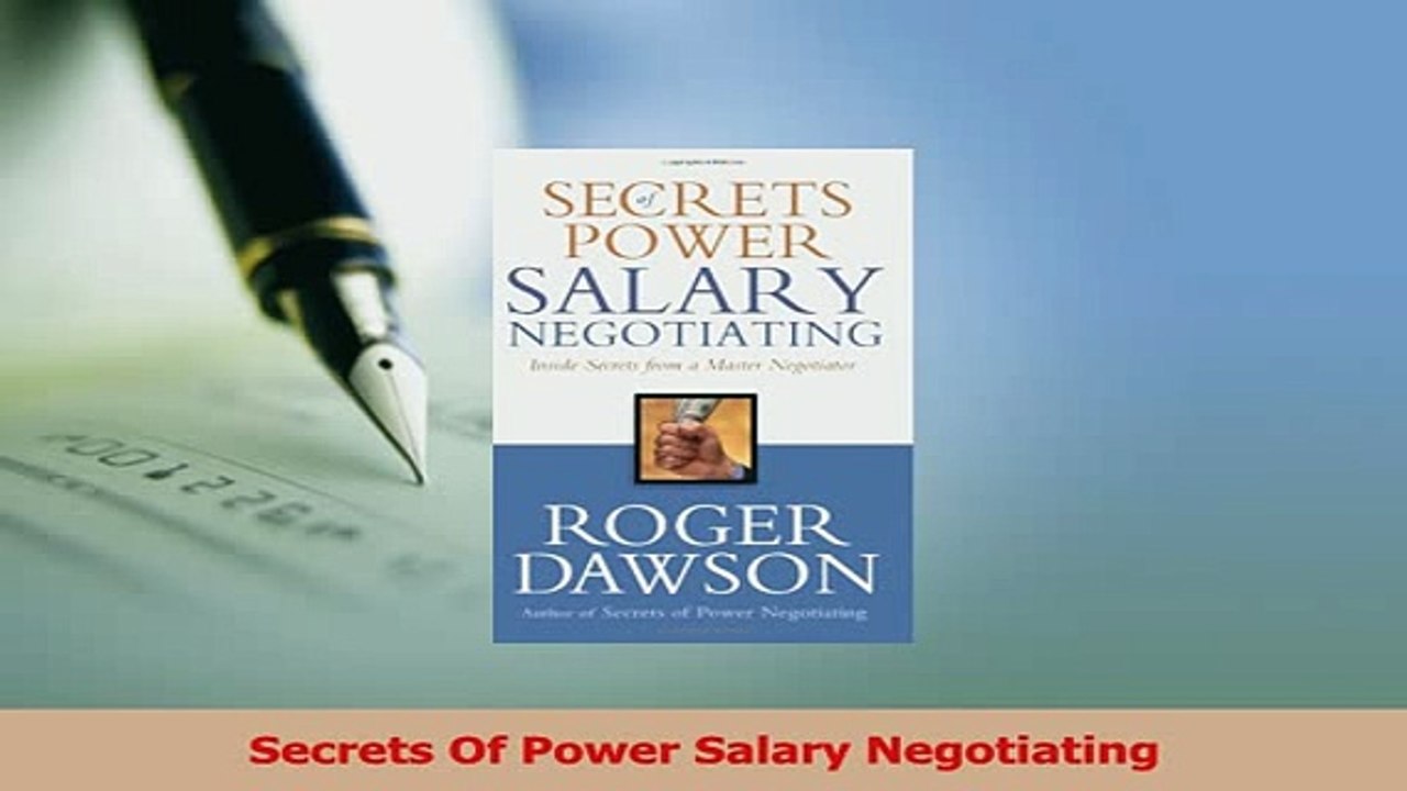 Read  Secrets Of Power Salary Negotiating Ebook Free