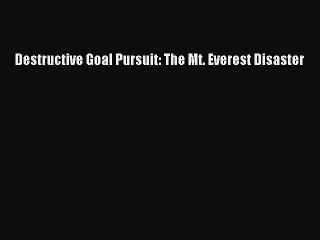 Download Destructive Goal Pursuit: The Mt. Everest Disaster  EBook