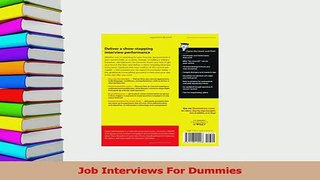 Read  Job Interviews For Dummies PDF Free