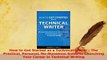 Read  How to Get Started as a Technical Writer  The Practical Personal NoNonsense Guide to Ebook Free