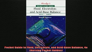 READ book  Pocket Guide to Fluid Electrolyte and AcidBase Balance 4e Nursing Pocket Guides Full EBook