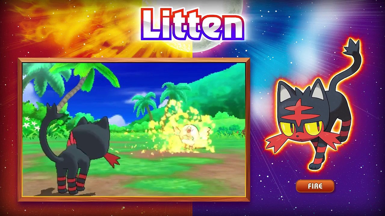 Pokémon Sun and Pokémon Moon Gameplay Trailer   Starter Pokemon Rowlet, Litten, & Popplio