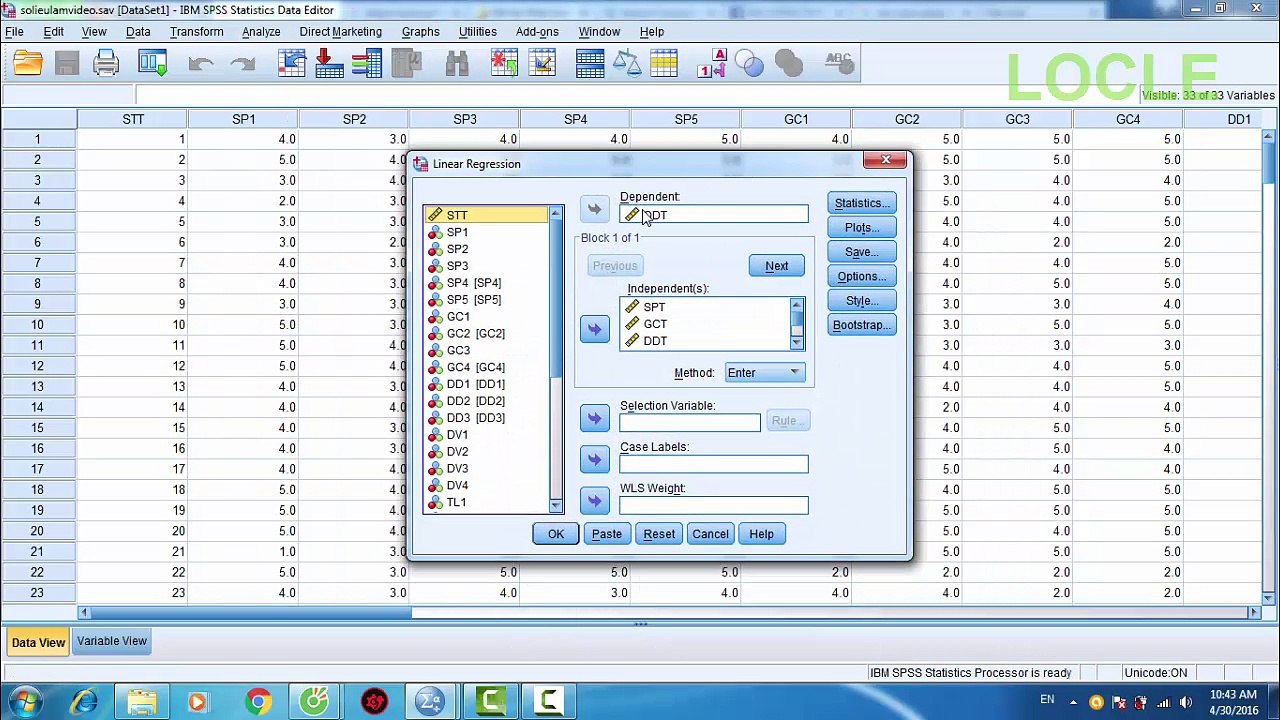 Tự học spss - Xác định hiện tượng đa cộng tuyến và xác định hệ số VIF