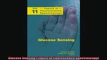 Free Full PDF Downlaod  Glucose Sensing Topics in Fluorescence Spectroscopy Full Free