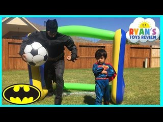 Batman vs Superman Marvel Avengers Egg Surprise Toy for Kids Soccer Challenge HUGE INFLATABLE TOYS 2016