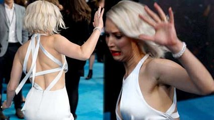 Jennifer Lawrence FALLS On The X Men Apocalypse Red Carpet