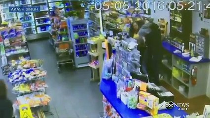 Une gérante frappe un voleur avec un extincteur