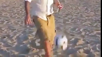 David Beckham Amazing kicks into Garbage can