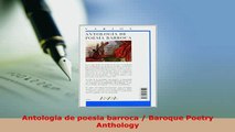 PDF  Antologia de poesia barroca  Baroque Poetry Anthology  EBook