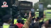 MAN UNITED BUS ATTACKED BY WEST HAM FANS OUTSIDE UPTON PARK