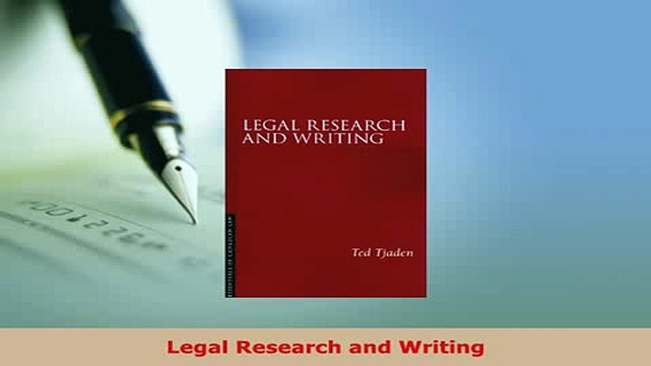 PDF  Legal Research and Writing  EBook