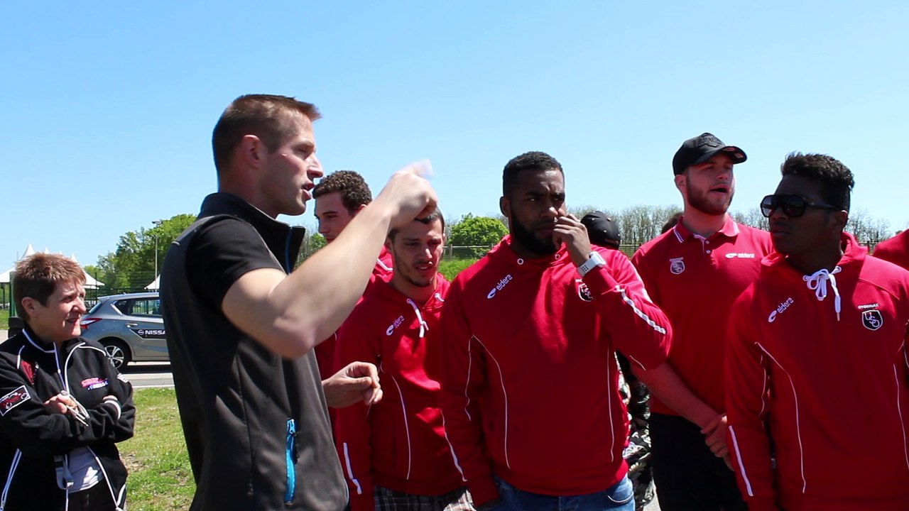 Stage de prévention routière avec les jeunes du centre de formation de l'US Oyonnax Rugby