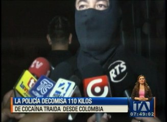 Policía decomisa 110 kilos de cocaína traída desde Colombia