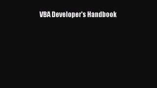 Read VBA Developer's Handbook Ebook Free