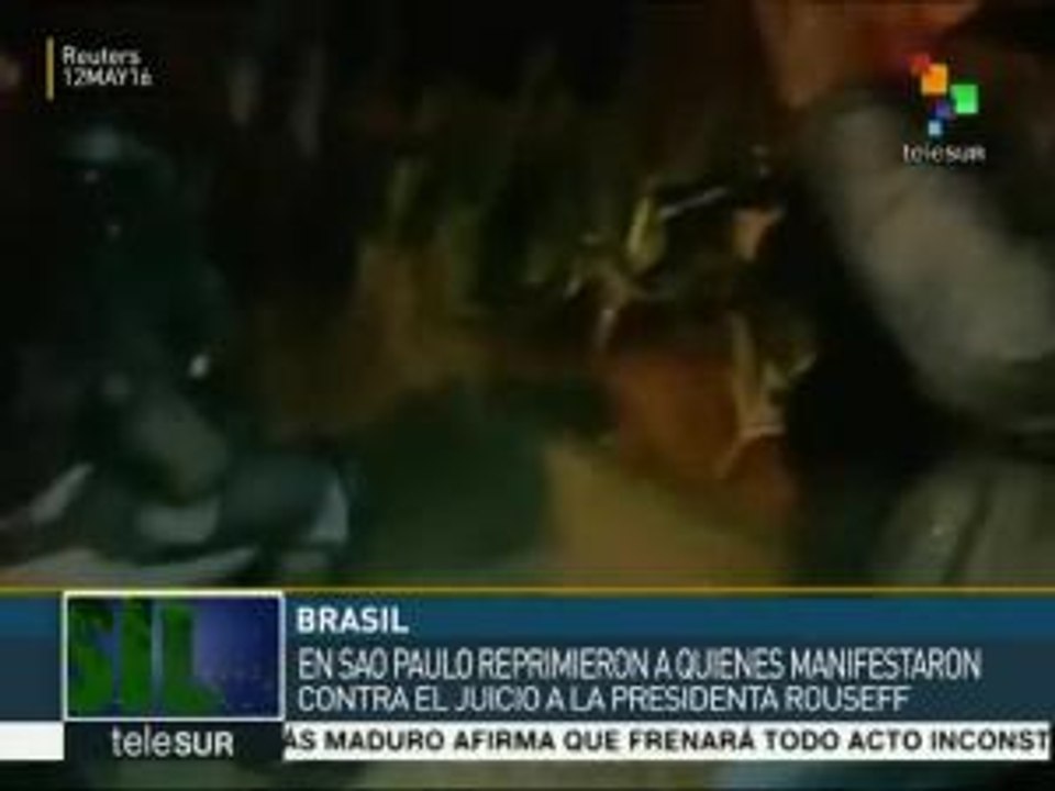 Policía de Brasil reprime a manifestantes contrarios a impeachment