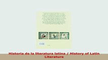 PDF  Historia de la literatura latina  History of Latin Literature Download Online