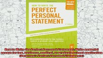 new book  How to Write the Perfect Personal Statement Write powerful essays for law business