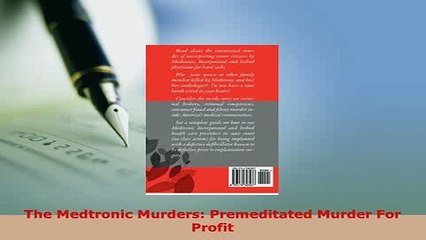 PDF  The Medtronic Murders Premeditated Murder For Profit Free Books