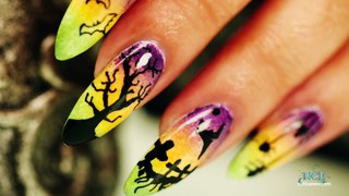 Ombre Halloween Nail Art - Step By Step Tutorial
