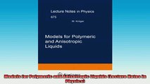 READ book  Models for Polymeric and Anisotropic Liquids Lecture Notes in Physics Full Free