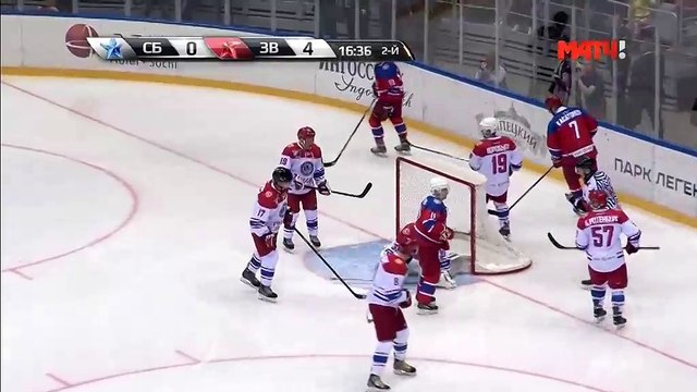 Гала-матч НХЛ. Владимир Путин забивает гол