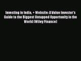 Read Investing in India + Website: A Value Investor's Guide to the Biggest Untapped Opportunity