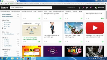 YouTube Fiverr Gigs