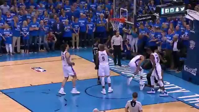 Andre Roberson Blocks Kawhi Leonard - Spurs vs Thunder - Game 6 - May 12, 2016 - 2016 NBA Playoffs