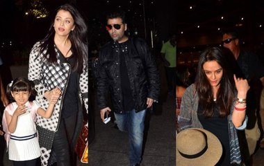 Aishwarya Leaves For Cannes, Preity & Karan Mobbed At The Airport