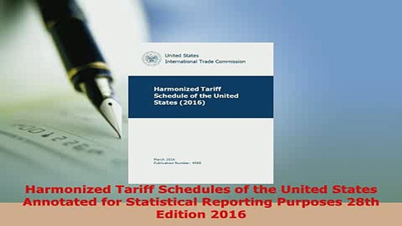 PDF  Harmonized Tariff Schedules of the United States Annotated for Statistical Reporting Download Online