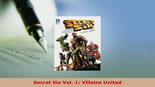 PDF  Secret Six Vol 1 Villains United PDF Book Free