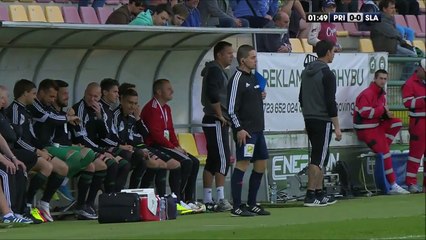 Drunk referee during Pu0159íbram vs. Slavia Praha 11.05.2016 (Czech Republic)