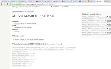 mirza masroor ahmad offshore leaks