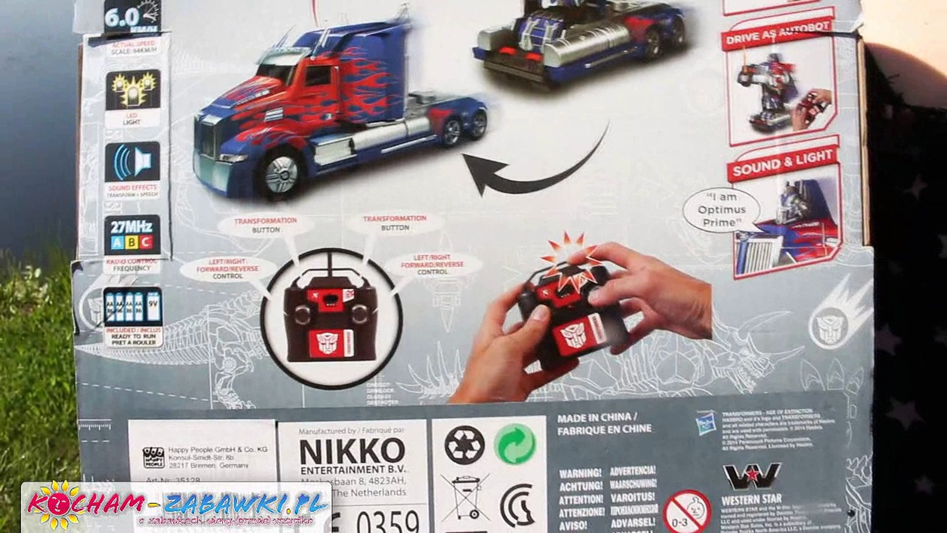 Transformers - Nikko - Optimus Prime Zdalnie Sterowany 2w1 - 3512 -  Recenzja - video Dailymotion