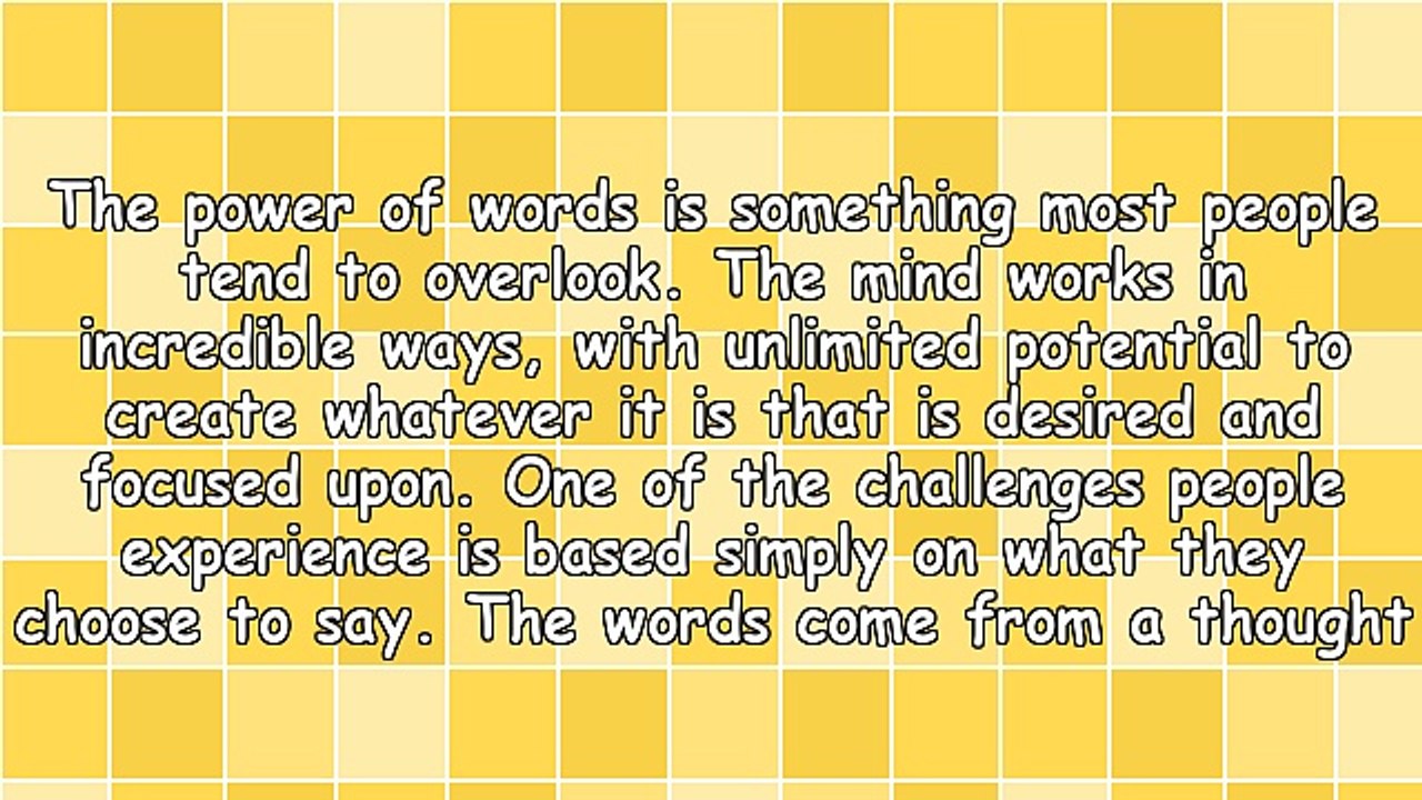 Power Of Intention With Words