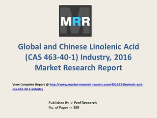 Global and Chinese Linolenic Acid Industry, 2016 Market Research Report