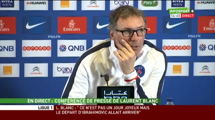 Conférence de presse de Laurent Blanc après l'annonce du départ de Zlatan Ibrahimovic - Live Canal+Sport (4)