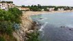 VIEW OF BEACH OF PLATJA LA FOSCA IN PALAMOS GIRONA COSTA BRAVA CATALONIA SUMMER IN EUROPE.