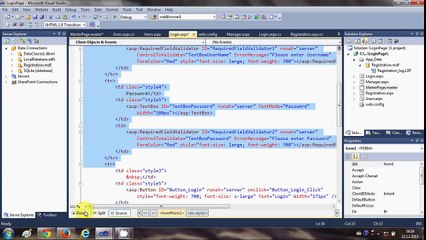 ASP.NET Tutorial 8- Create a Login website-Creating Master Page and apply it to existing aspx pages