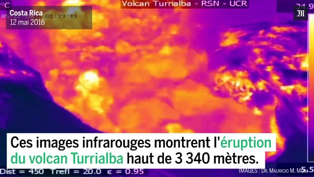 Une importante éruption du volcan Turrialba filmée en infrarouge