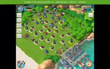 Combo Grenadier – Heavy – Zooka cho Hall Level 16-thuthuatgame-boom beach