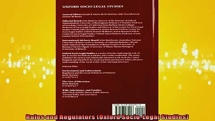 READ book  Rules and Regulators Oxford SocioLegal Studies  FREE BOOOK ONLINE