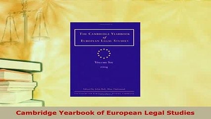 Download  Cambridge Yearbook of European Legal Studies  Read Online