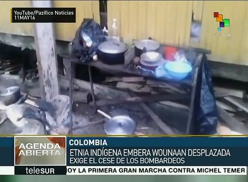 Colombia: desplazados Wounaan exigen cese de bombardeos en su región