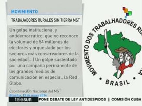 Brasil: MST repudia impeachment contra la presidenta Dilma Rousseff